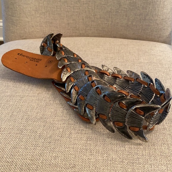 Vintage Roberto Piccinetti metal and leather belt - Picture 4 of 5